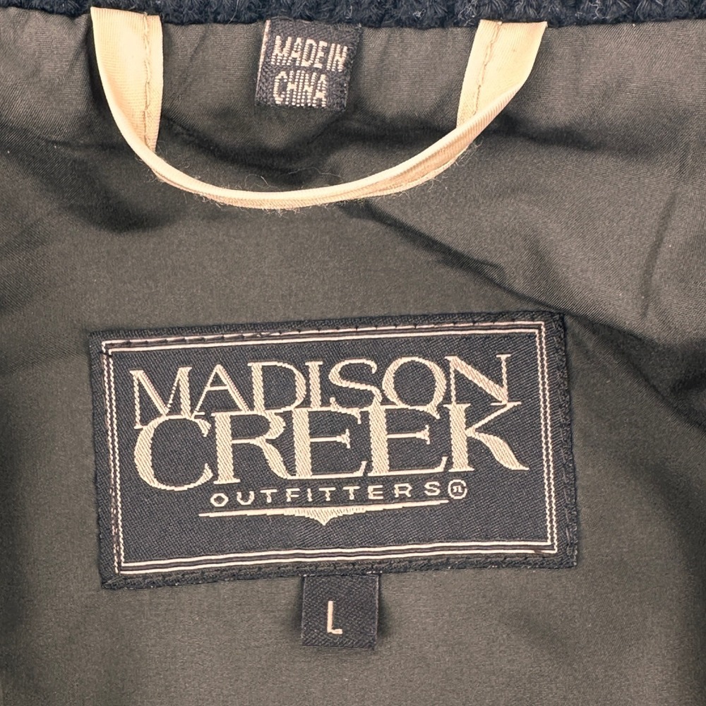 Madison Creek Outfitters Mens Large Quilted Jacket Olive Green Elbow Patches‎ - Picture 8 of 13